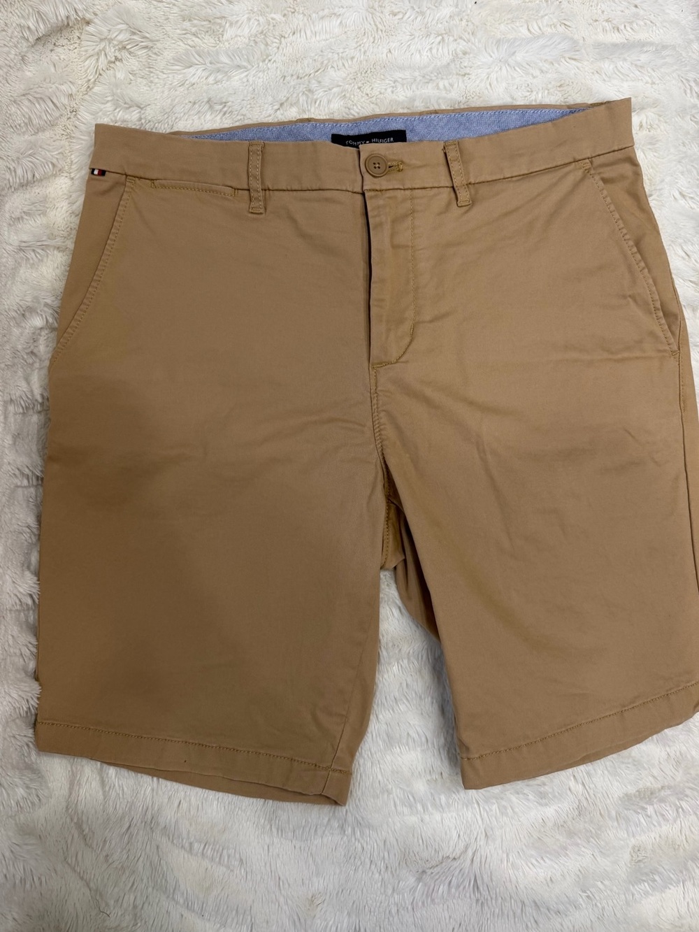 Tommy Hilfiger Khaki Flat Front Men's Shorts